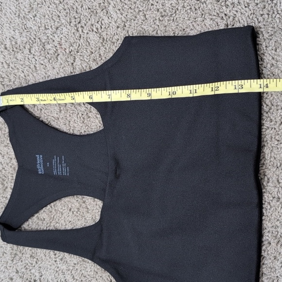 Girlfriend Collective Paloma Black Sports Bra Compression Eco Friendly Size XS - Picture 7 of 10